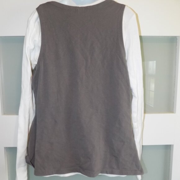 Justice White LS Faux Vest Shirt Size 10 Girl's - Picture 3 of 3